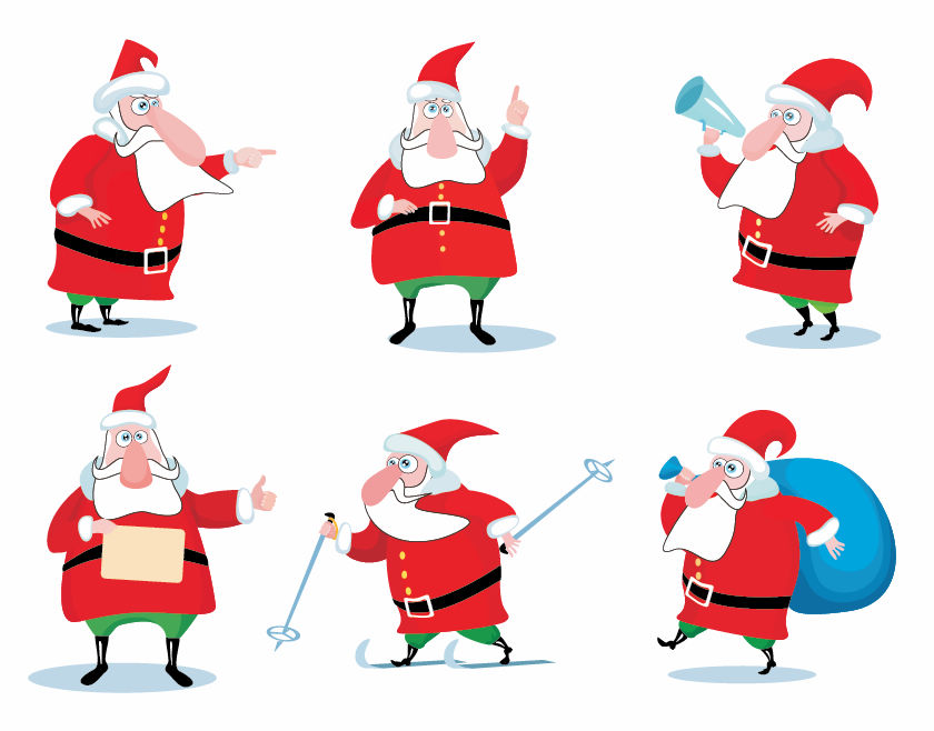 free vector Christmas Santa Claus Vector Set